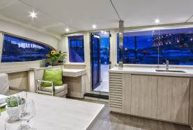 Moorings 4000 salon at night