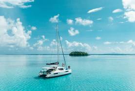 Sailing on the waters in Tahiti.